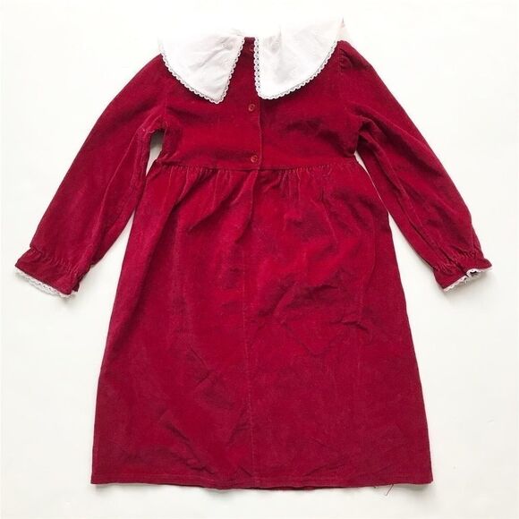 Vintage Chuckled deep plum velvet dress looks 6/7Y - Picture 4 of 4